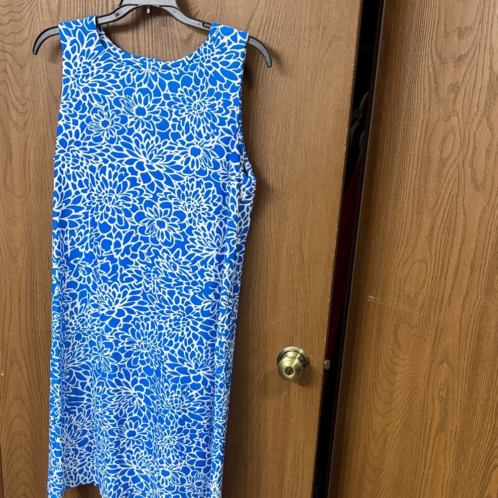 Vibrant Blue Floral Midi Dress